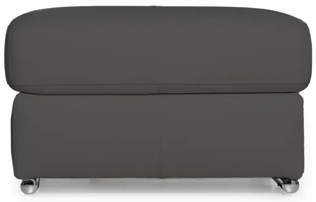 Kožený taburet LOREN II, sivá (madras - 128 grey)