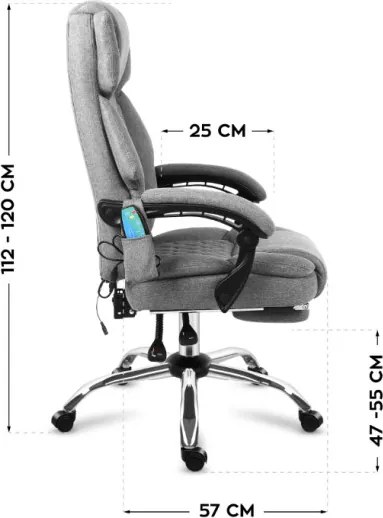 Masážne kancelárske kreslo Boss 6.0 sivé