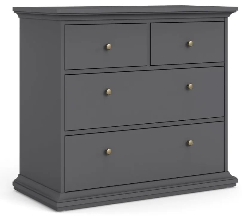 Sivá nízka komoda 96x87 cm Paris – Tvilum