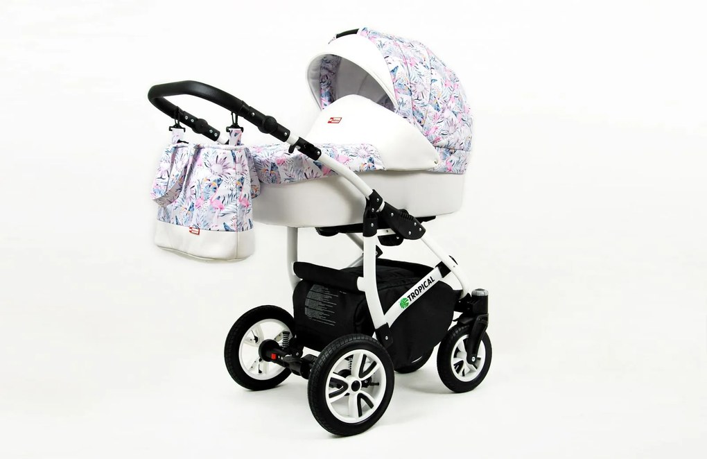 Kombinovaný kočík Raf-pol Tropical - Pastel Flamingos (2-kombinácia)