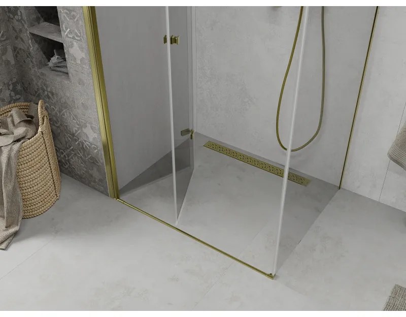 Mexen Lima sprchovací kút 70x90 cm, priehľadná, zlatá, 856-070-090-50-00