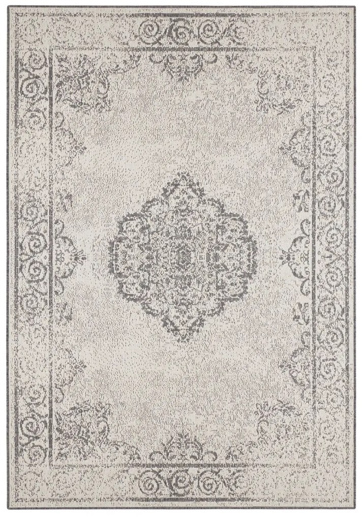 NORTHRUGS - Hanse Home koberce Kusový koberec Twin Supreme 103870 Grey / Cream – na von aj na doma - 120x170 cm