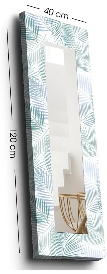 Nástenné zrkadlo s dreveným rámom 40x120 cm - Wallity