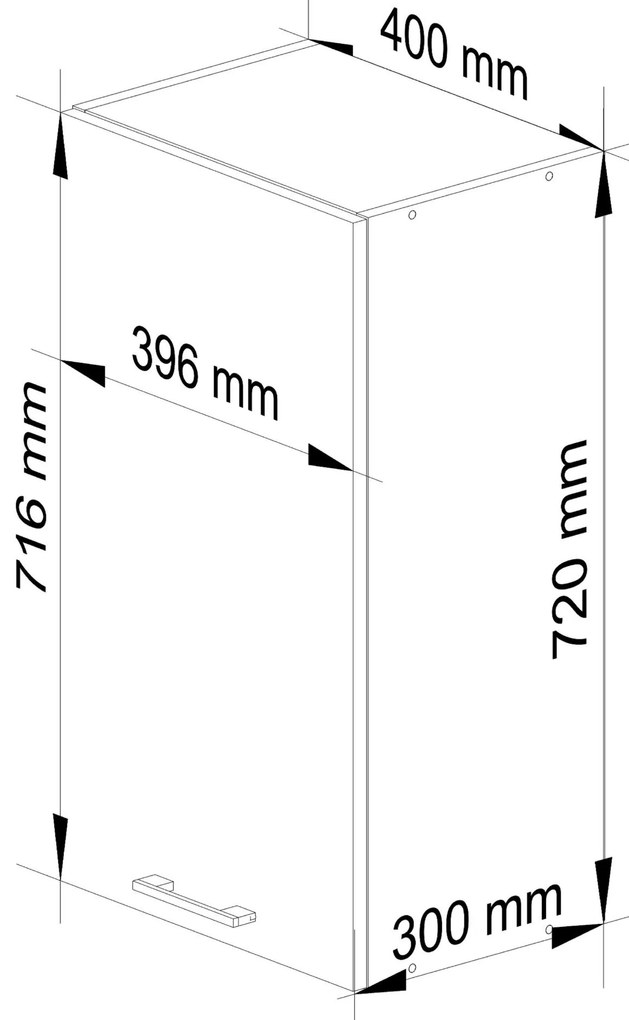 Horná kuchynská skrinka Ozara W40 H720 (biela + cappuccino lesk). Akcia -20%. Vlastná spoľahlivá doprava až k Vám domov. 1071185