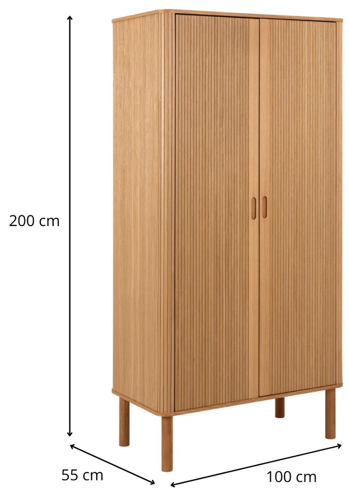 Šatní skříň Langley lakovaný dub přírodní