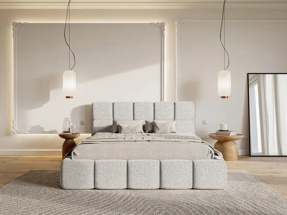 Manželská posteľ 140 cm Cirsten 140B (s roštom) (svetlá sivá). Akcia -20%. Vlastná spoľahlivá doprava až k Vám domov. 1099531