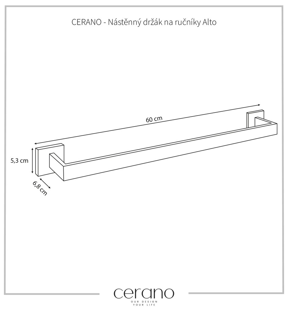 CERANO - Nástenný držiak na uteráky Alto - chróm, CER-CER-479311