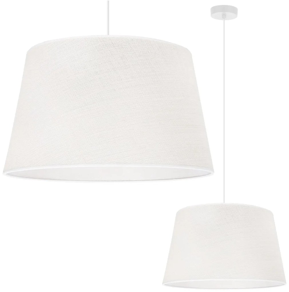 Závesné svietidlo Juta, 1x biele jutové tienidlo, (fi 44cm), w