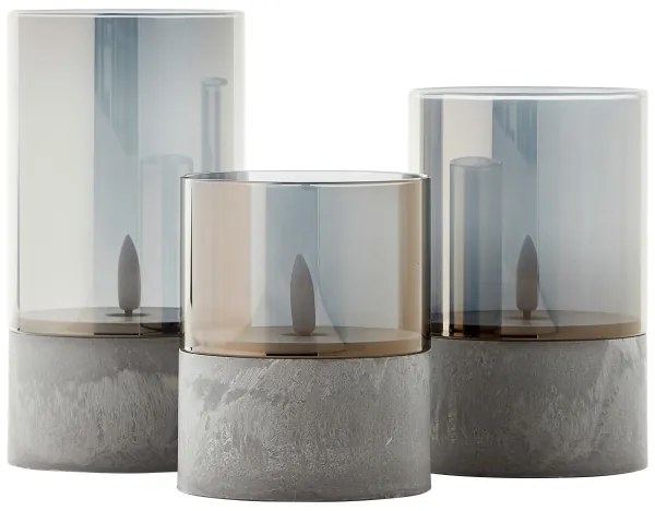 Brilliant - SADA 3x LED sviečok BOUGIE LED/2xAA IP44 sivá/dymová