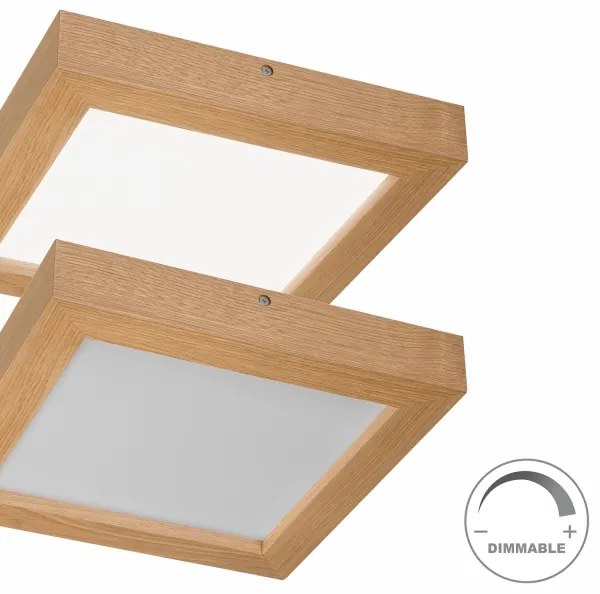 Brilagi-LED Stmievateľné svietidlo WOODY FRAME LED/24W/230V dub 30x30 cm IP44 + DO