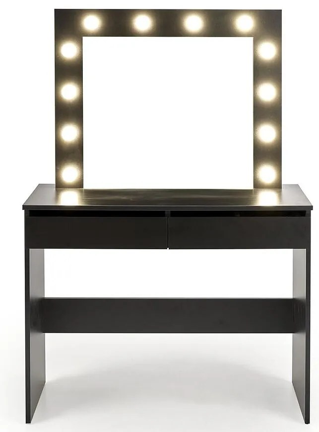 Toaletný stolík Hollywood čierny + LED