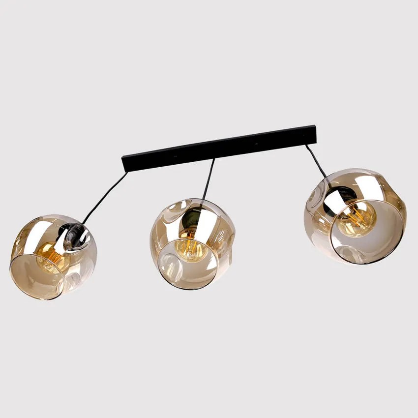 Candellux Čierno-hnedý závesný luster Aspa pre žiarovku 3x E27 33-00606