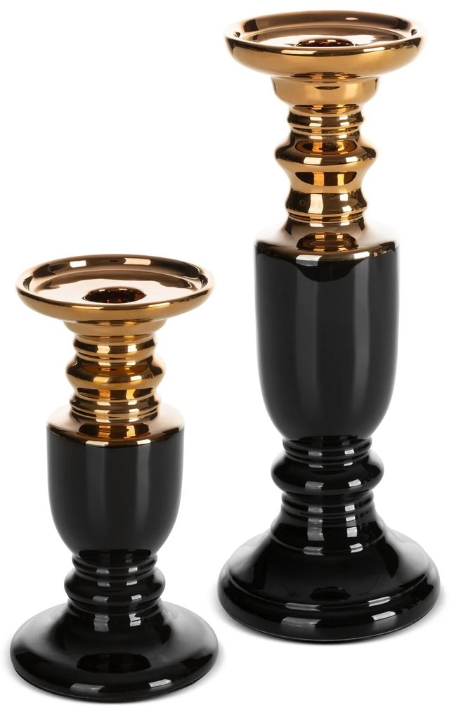 KERAMICKÝ SVIETNIK LARI 9X9X17 CM ČIERNA