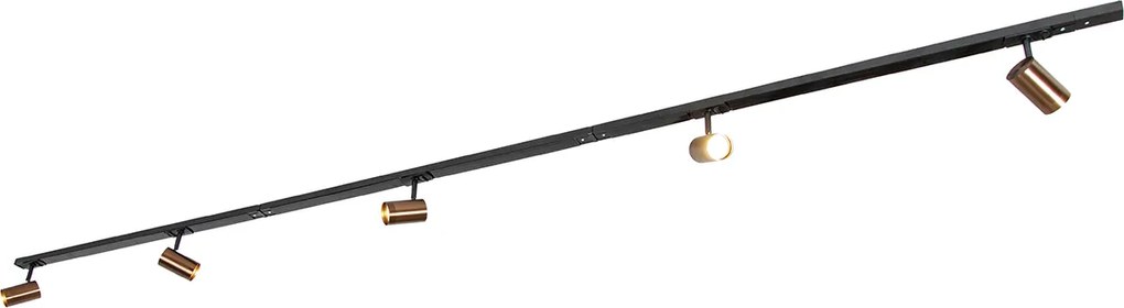 Moderný 1-fázový koľajnicový systém vrátane 5 Wi-Fi GU10 tmavo bronzových - Jeana