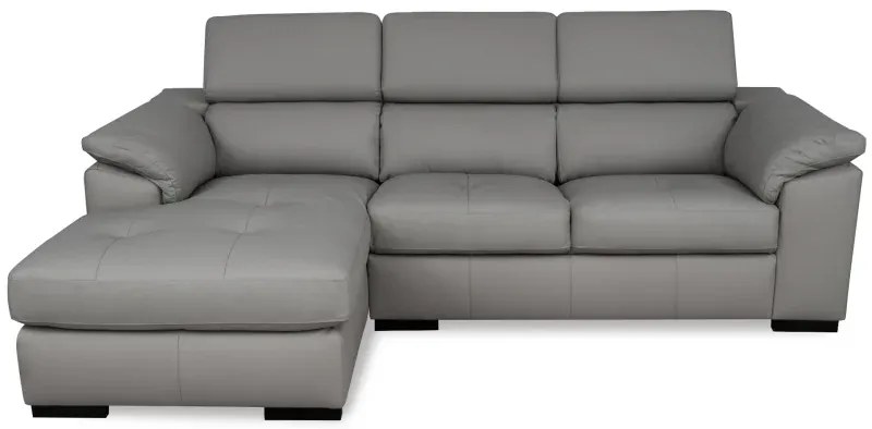 Kožená rohová sedacia súprava LOREN II, Ľavá, biela (madras - 122 white)