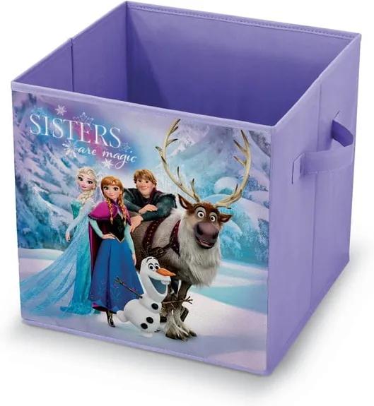 Fialový úložný box na hračky Domopak Frozen, dĺžka 32 cm