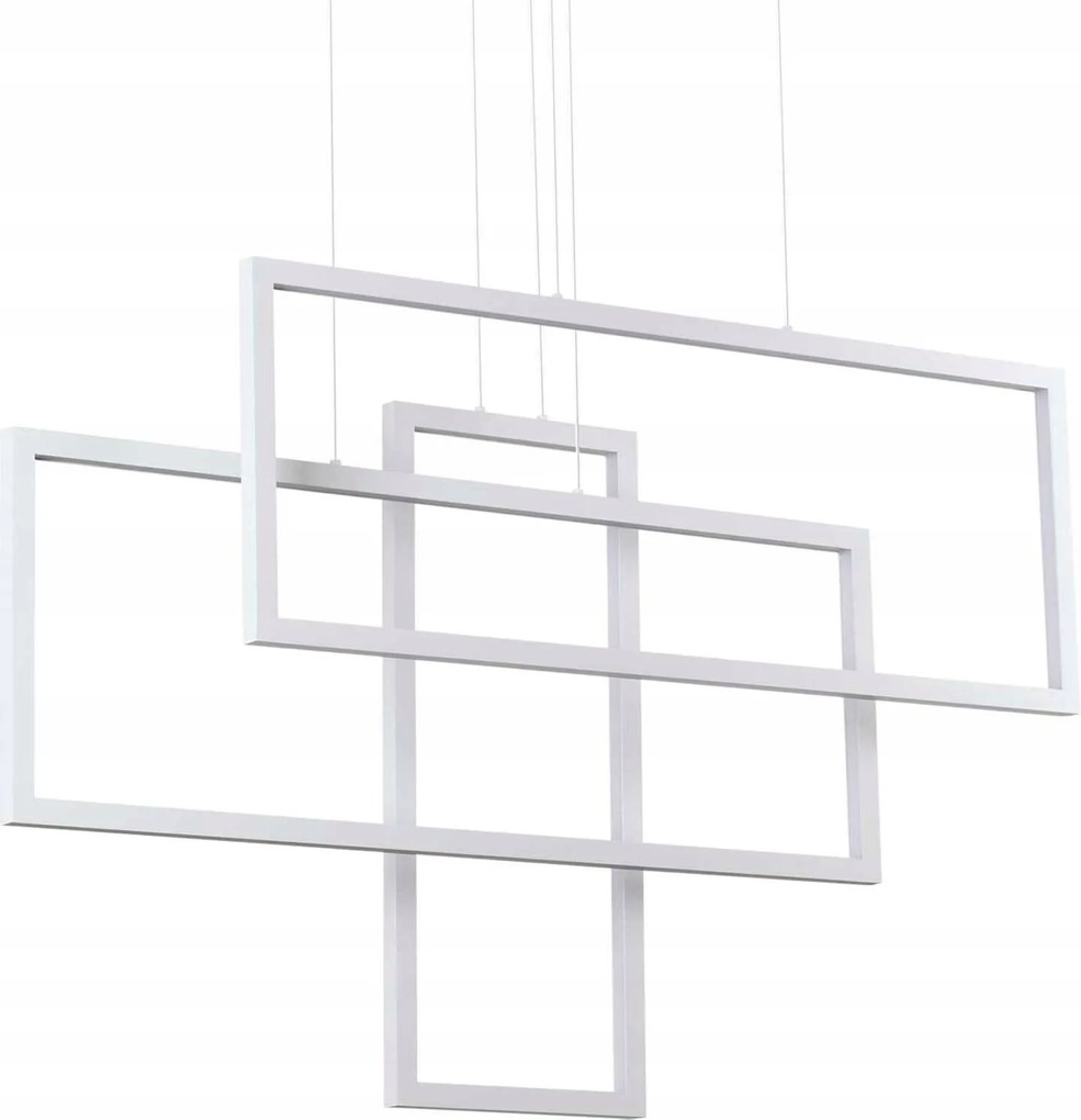 Led Závesné svítidlo Ideal Lux Rám Sp Rettangolo Bianco 253589 93W 9600lm