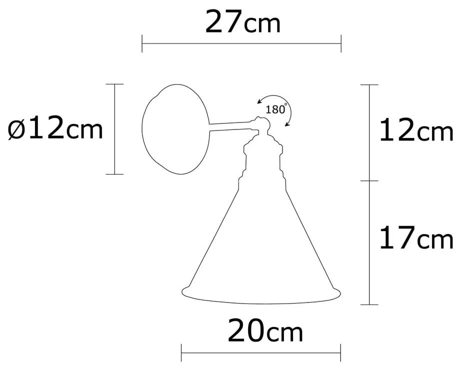 Čierne nástenné svietidlo ø 20 cm Berceste – Opviq lights