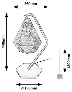 Rabalux 74200 - Stolná lampa NORAH 1xE14/40W/230V zlatá/modrá