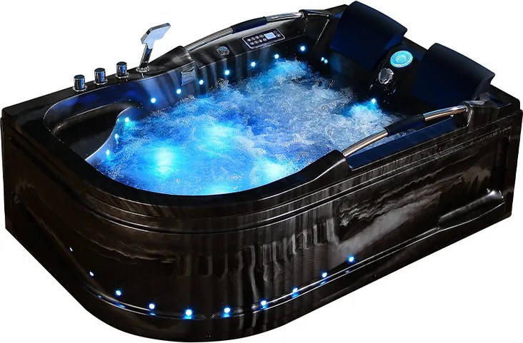 Terra Hydromasážna vírivá vaňa VENEZIA 761R 180x120 PRAVÁ ČIERNY MRAMOR s ohrevom vody