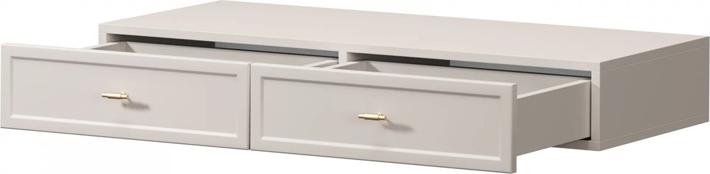 Závesná konzola Lorini 100 cm so zásuvkami - kašmírová / zlaté T
