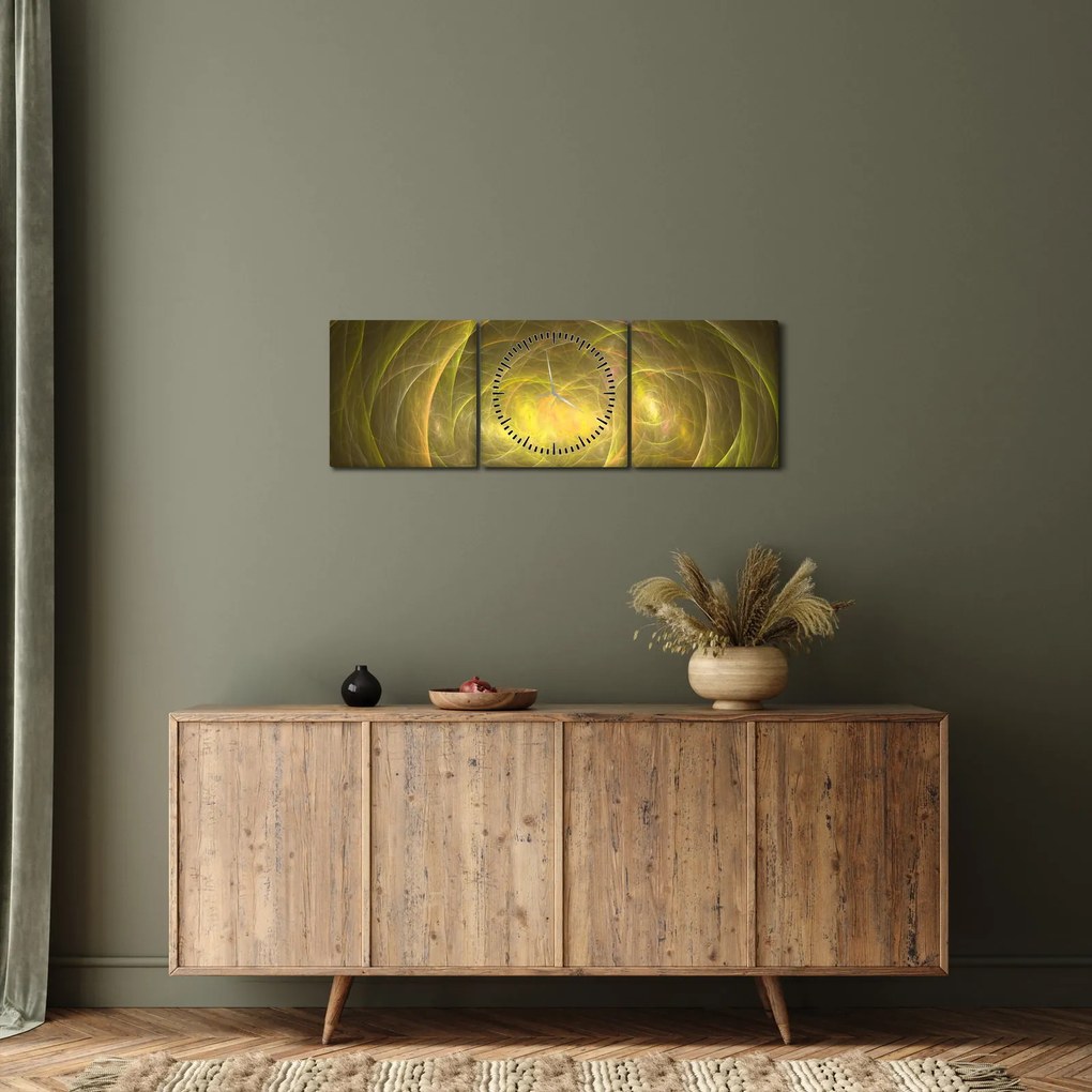 Moderný abstraktný obraz (s hodinami) (90x30 cm)