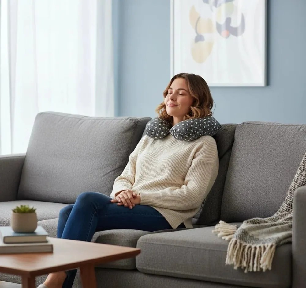 Polášek Cestovný vankúš - Biela / čierna / šedá