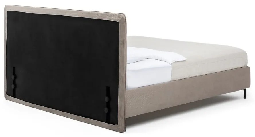 Čalúnená dvojlôžková posteľ taupe s matracom/s roštom 180x200 cm Noira Slim – Bonami Selection