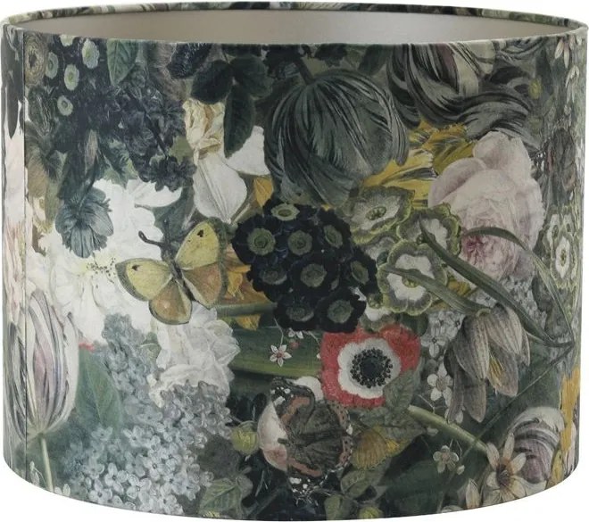Kvetované tienidlo na lampu Butterfly ocher - Ø 25* 18cm/ E27