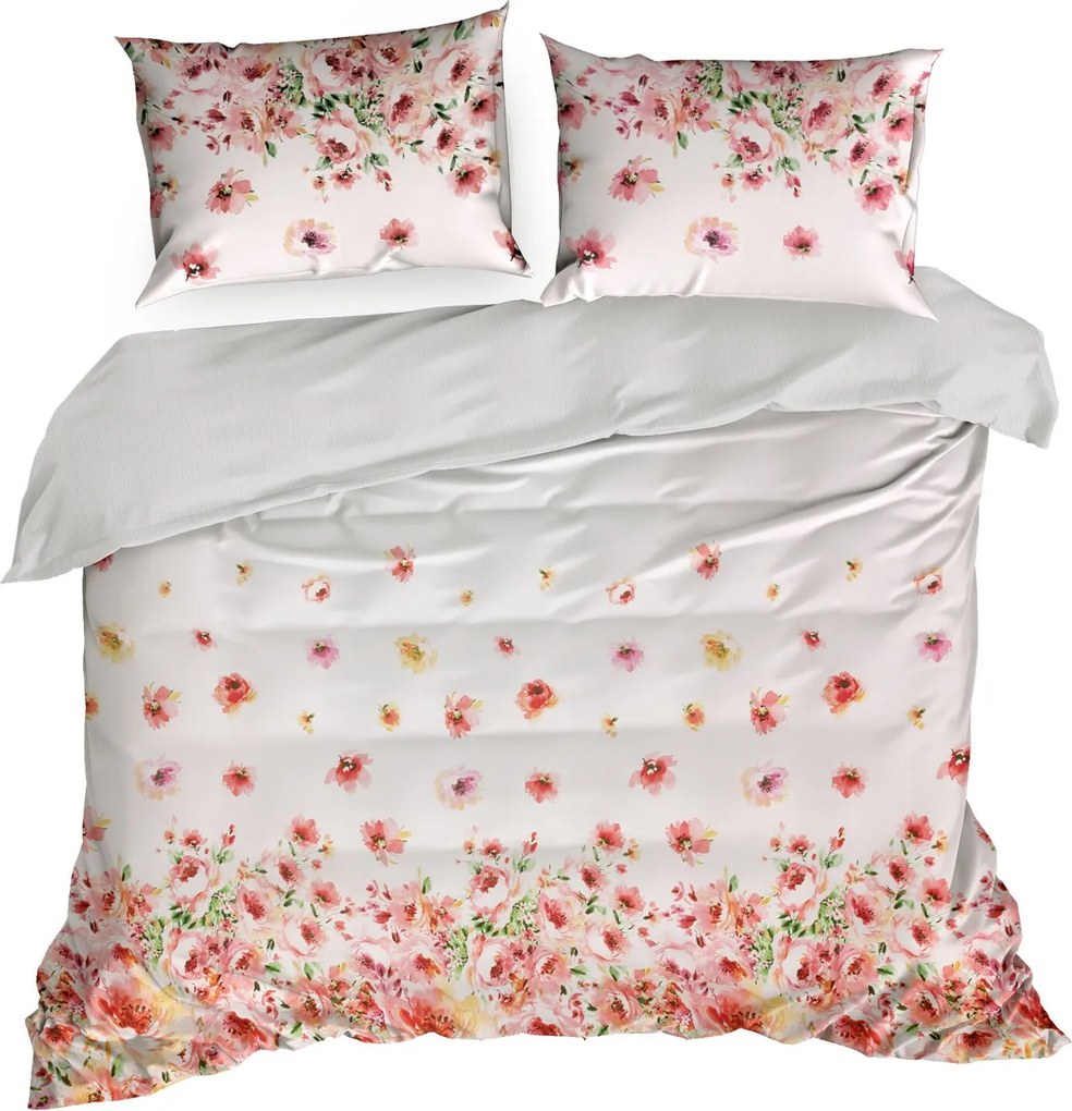 SATÉNOVÉ OBLIEČKY SPRING 01 200X220 CM, 2KS 70X80 CM KVETY