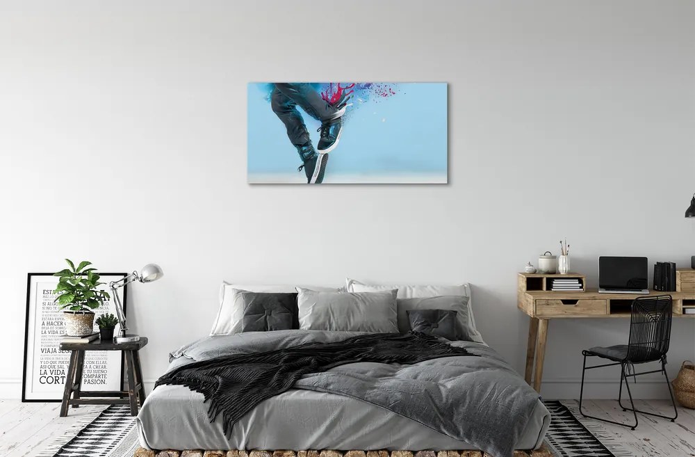 Obraz canvas Nohy farebné čiapka 140x70 cm