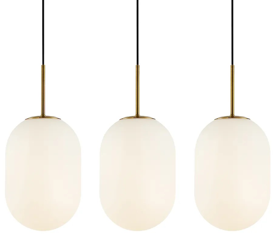 Závesné svietidlo Alias, 3x biele sklenené tienidlo, g