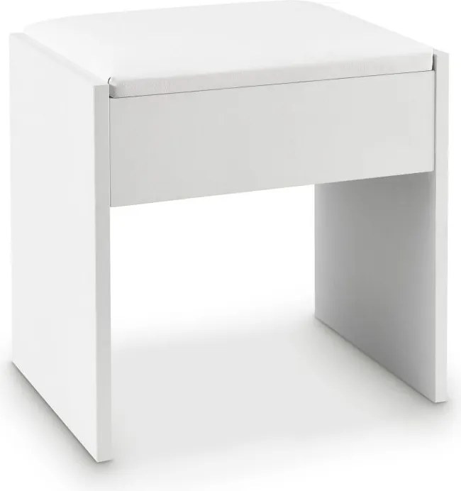 Taburet biely ku kozmetickému stolíku 42 cm s čalúnením