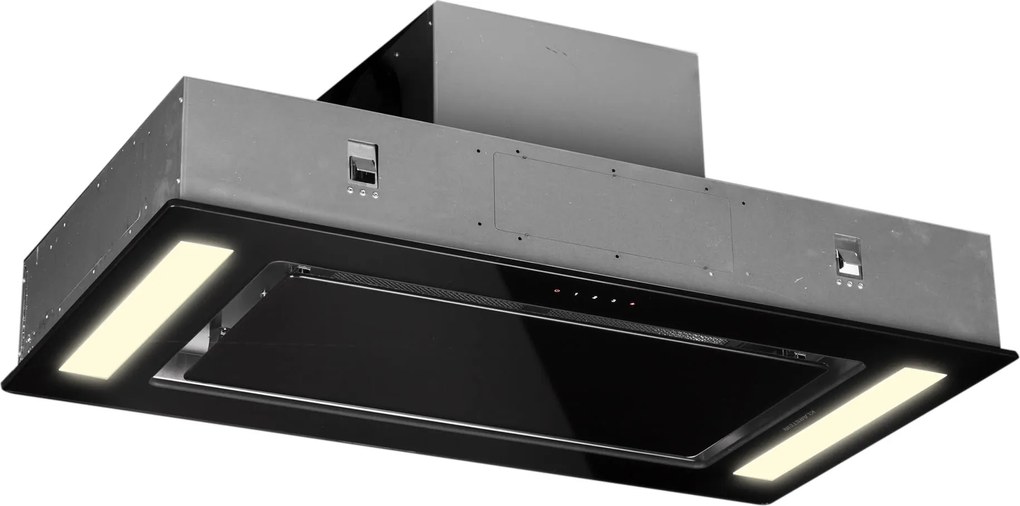 Klarstein Remy, digestor, 90 cm, stropný, 620 m³/h, diaľkové ovládanie, čierny