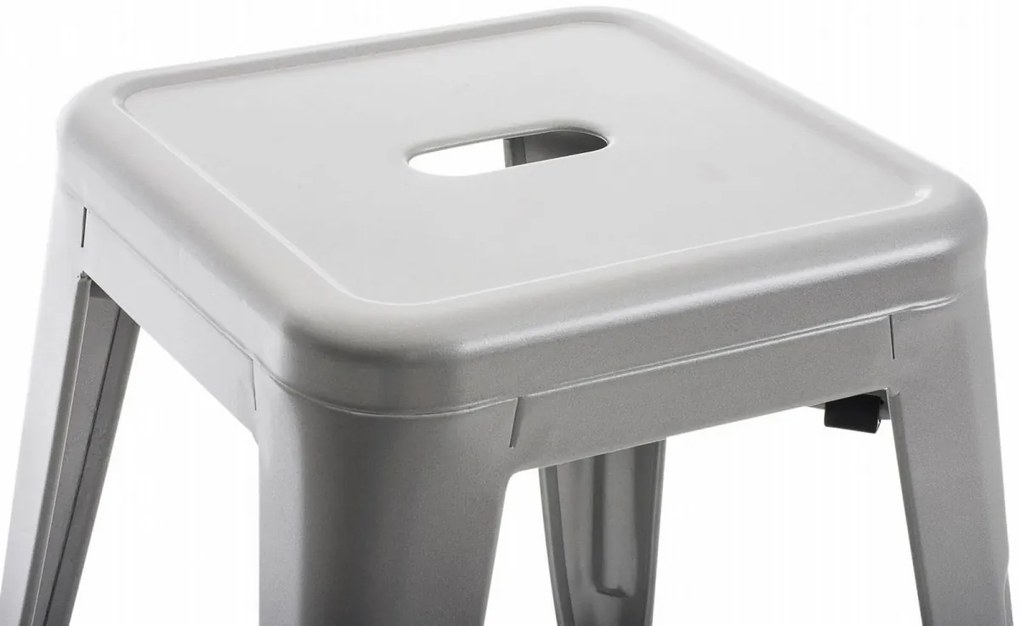 Stohovateľná kovová stolička Arm - Strieborná