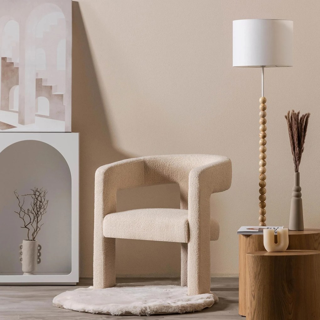 Dizajnové kreslo Lory bouclé béžové