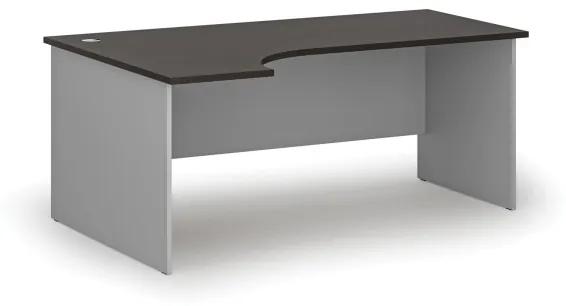 Kancelársky rohový pracovný stôl PRIMO GRAY, 1800 x 1200 mm, ľavý, sivá/wenge