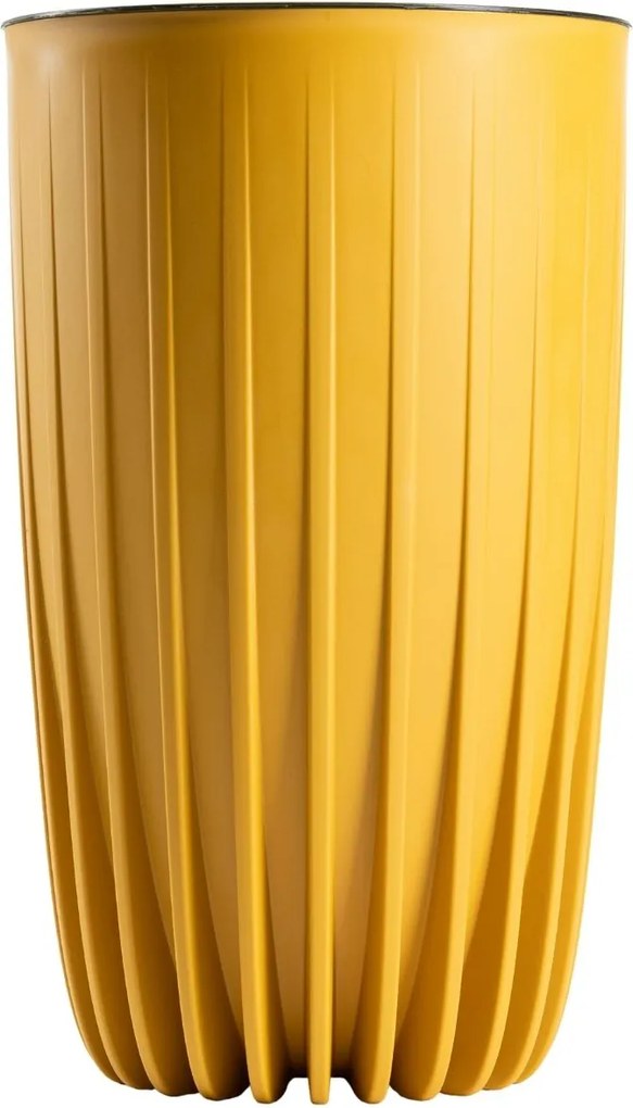 PLASTOVÝ KVETINÁČ STRIPPED 25X42 CM HORČICOVÁ