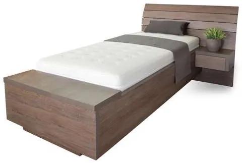 Ahorn SALINA BOX pri nohách - jednolôžková posteľ so vstavaným úložným boxom 140 x 190 cm, lamino