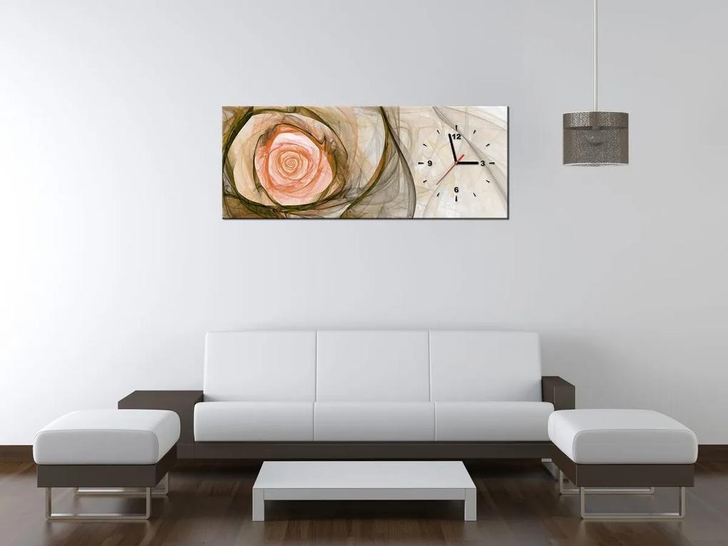 Gario Obraz s hodinami Nádherná ruža fraktál Rozmery: 30 x 30 cm