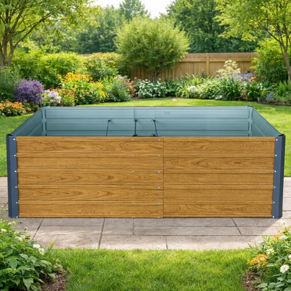 Vyvýšený záhradný záhon BestBerg VZ-940RW / 940 l / 180 × 90 × 58 cm / dekor dreva