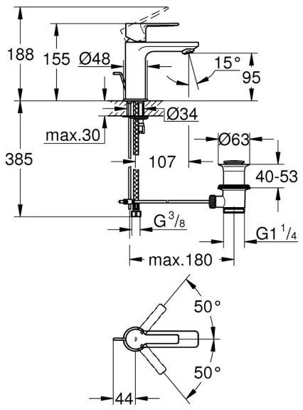 GROHE 32109GL1 - Umývadlová batéria LINEARE zlatá