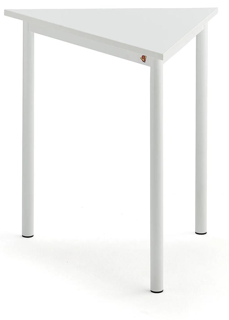 Stôl SONITUS TRIANGEL, 800x700x720 mm, HPL - biela, biela