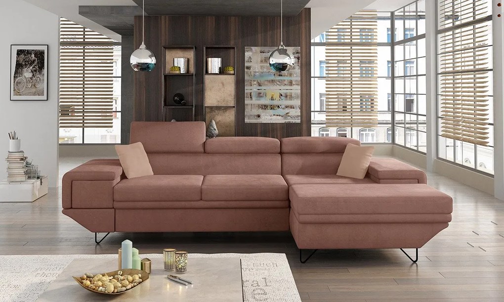 Moderná rohová sedacia súprava Arcadia, Dostupné poťahy: Zetta 297 + Zetta 297 + Zetta 296, Strana: pravá