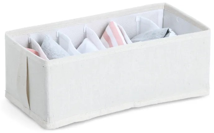Zeller Present Organizér na spodnú bielizeň WHITY, obdĺžnik so 6 priehradkami, 15x30x11