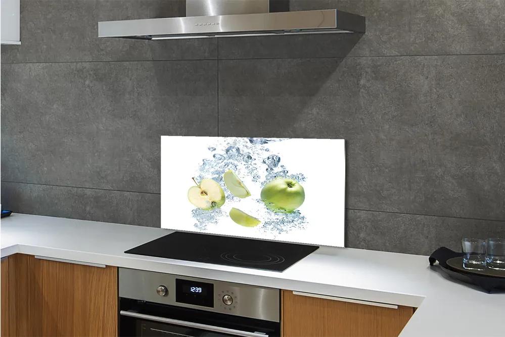 Sklenený obklad do kuchyne Voda jablko nakrájaný 125x50 cm