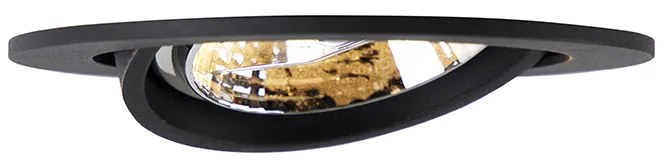 Sada 6 moderných čiernych naklápacích zapustených bodových svetiel AR70 - Cisco