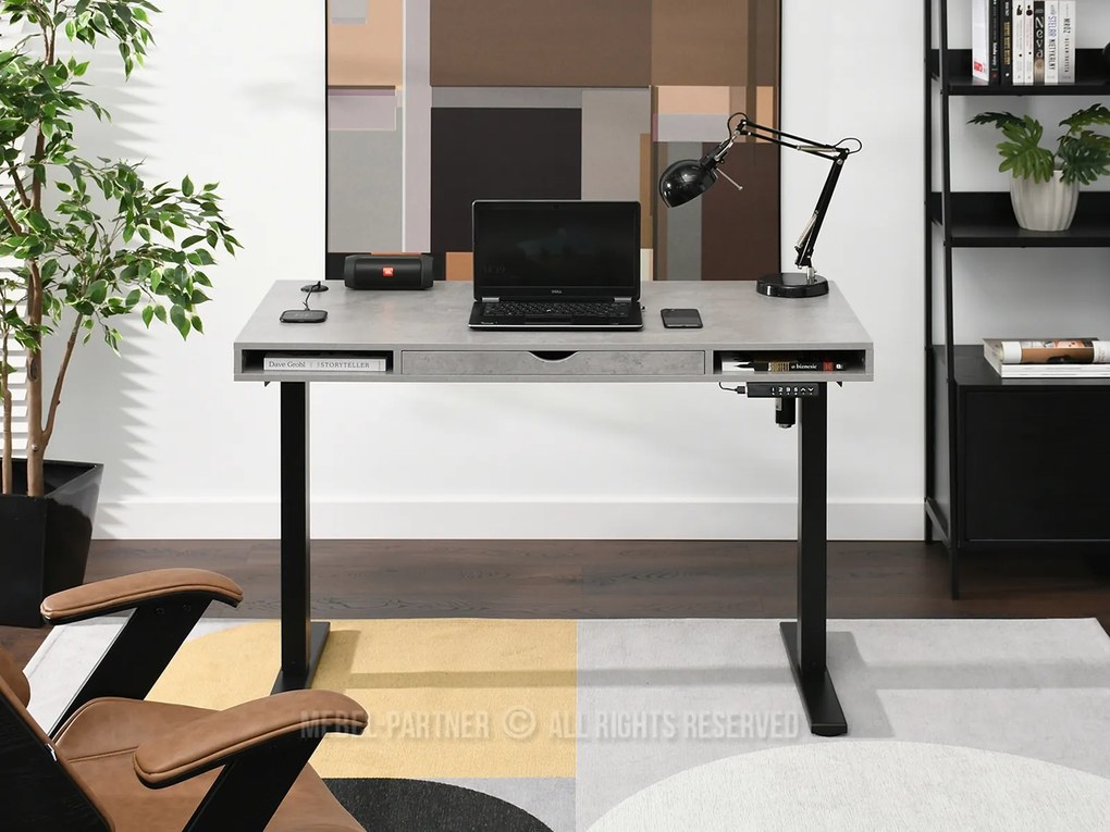 PC stolík Osto 120 (betón + biela). Vlastná spoľahlivá doprava až k Vám domov. 1109822