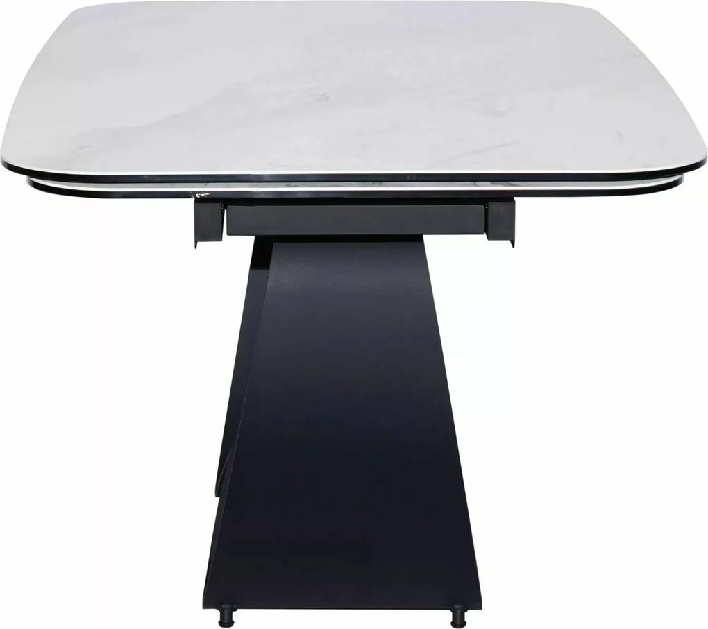 Rozkladací jedálenský stôl Infinity 160/240 cm biely mramor/čierny