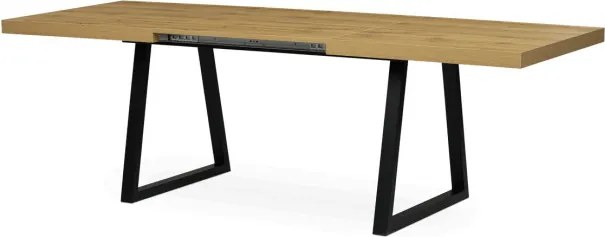 Jedálenský stôl 160x90 cm, rozkladací HT-R5624 OAK dub / čierne nohy